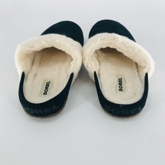 Sorel Women's Nakiska Suede Slide Slippers in Black Size 12 - Picture 4 of 6
